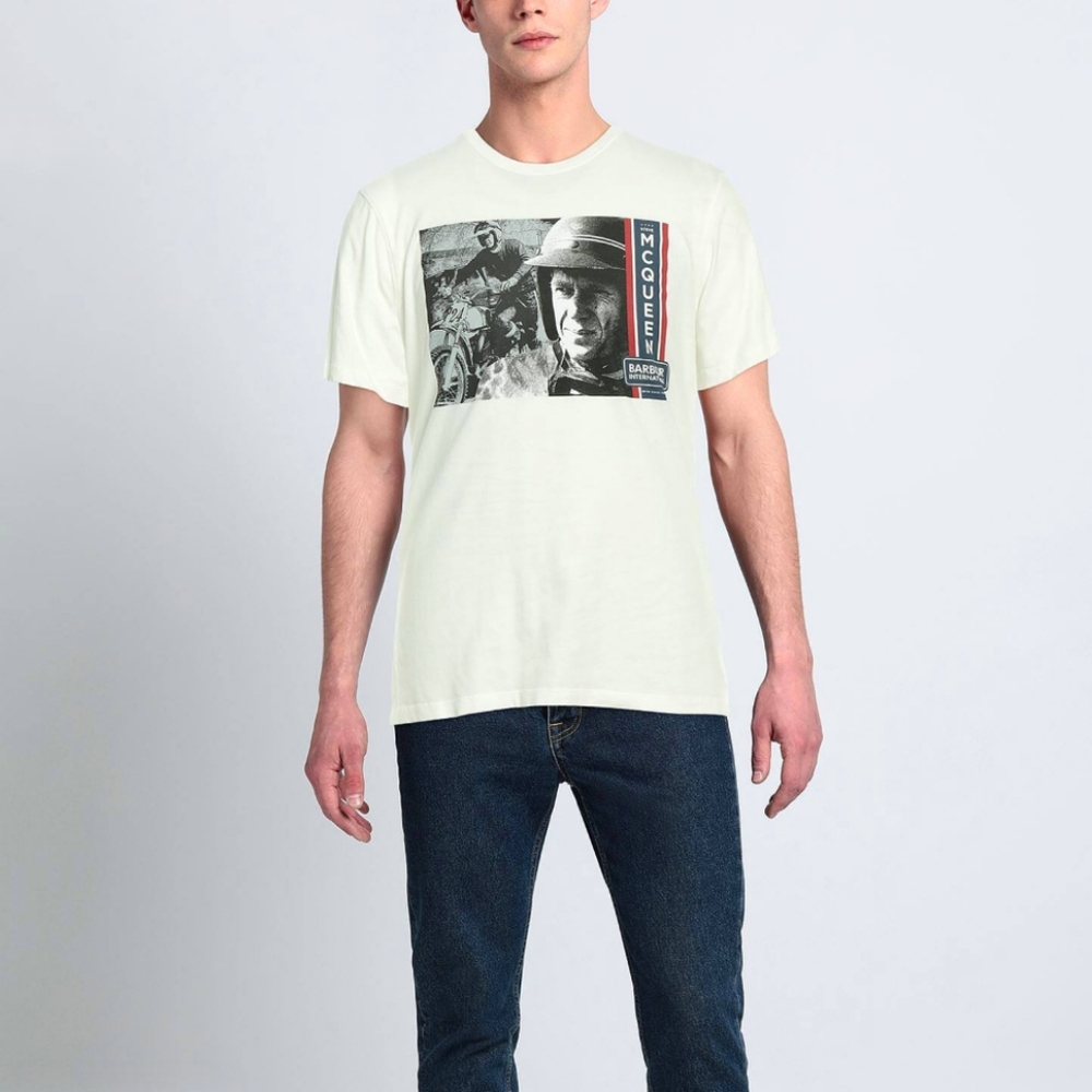 Barbour White Graphic Tee